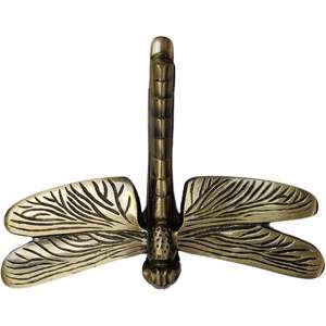 Aldaba de puerta de libélula de latón antiguo 6 \ "de ancho X 4,5 \" largo Vintage decoración del hogar accesorio único decorativo puerta delantera jardín - Product Image 3