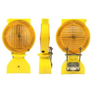 Lampe de signalisation LED clignotante pour cône de signalisation routière / Lampe de signalisation solaire ambre pour barricade / Lampe de signalisation pour chantier de construction - Product Image 1