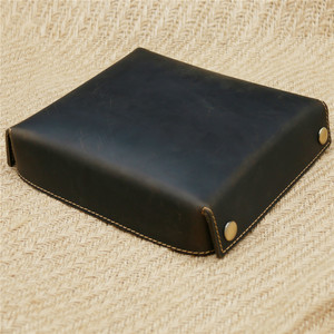 Crazy Horse da bò chính hãng hộp lưu trữ Khay làm móng tay nghệ thuật công cụ dao tổ chức Máy tính để bàn mỹ phẩm quà tặng mới lạ - Product Image 2