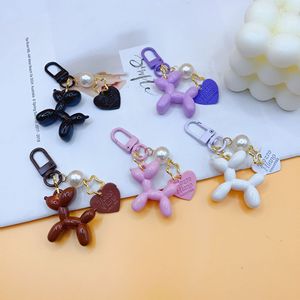 Fashion Punk Jelly Balloon Dog Keychains for Women Bag Pendant Jewelry Trinket Girl Car Key Chain