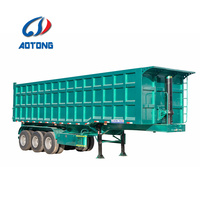Semi-remorque benne basculante arrière 3 essieux OEM 60 m³ 100 tonnes pour le transport de clinker et de sable/gravier