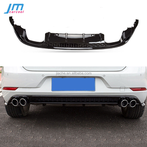 Lame de pare-choc arrière en fibre de carbone, accessoire de voiture, Volkswagen Golf 7 7.5 MK7.5 Standard et <span class=keywords><strong>GTI</strong></span> 2017 <span class=keywords><strong>2018</strong></span> 2019 R, PP en plastique noir - Product Image 1