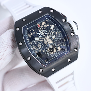 Montre de luxe sportive mécanique pour homme avec boîtier en acier inoxydable or rose et bracelet en caoutchouc, offrant une excellente résistance à l'usure - Product Image 4