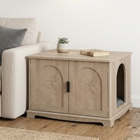 Meuble pour animaux de compagnie avec bac à litière dissimulé, maison pour chat en bois moderne pour l'intérieur