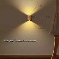 Détecteur de mouvement en bois veilleuses USB Rechargeable sans fil LED Induction applique chambre cuisine couloir escalier lumière