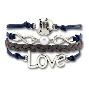 Bracciale da Baseball in Pelle con Charm 'Infinity Love <span class=keywords><strong>All</strong></span> Stars' per Uomo <span class=keywords><strong>e</strong></span> Donna, Prodotto dal Produttore - Product Image 2