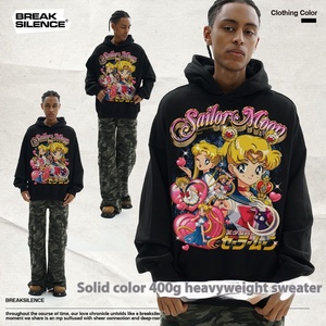 Unisex Thủy Thủ Mặt Trăng Anime Hoodie Nặng Dệt Kim Áo Phun Kỹ Thuật 400 Gram In Trực Tiếp Mùa Thu Mùa Đông Lỏng Lẻo - Product Image 2