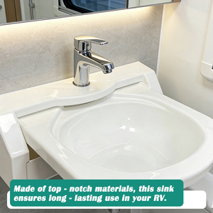 Lavabo pieghevole JDA in acrilico bianco a vasca singola con rubinetto <span class=keywords><strong>per</strong></span> <span class=keywords><strong>camper</strong></span>, roulotte, caravan, imbarcazioni - Product Image 3