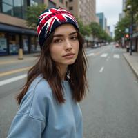 Bonnet tricoté unisexe de haute qualité avec drapeau Union Jack britannique, prix d'usine, vente en gros, mode hiver, chaud et tendance