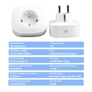 Enchufe Inteligente <span class=keywords><strong>Wifi</strong></span> Tuya FY22 de 16A para la UE, <span class=keywords><strong>sin</strong></span> Monitor de Energía - Product Image 5