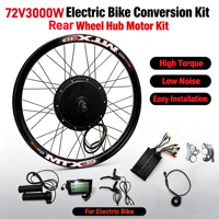 Kit de conversion de moteur de moyeu de roue de vélo électrique 48V-72V 3000W MTX, moteur sans balais sans engrenage, écran LCD, compatibilité roue