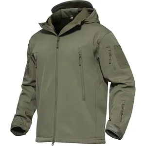 New Softshell Jacket Custom Design Winter Workwear Men's Windproof Waterproof Fleece Lined Zip Up Soft Shell Jacket