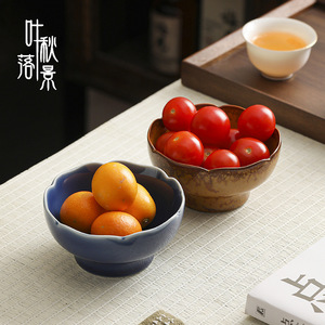 Juego de tazones de cerámica con forma de flor para postres, aperitivos, fiestas de té, platos para servir con revestimiento, origen Dehua - Product Image 2