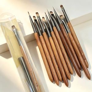 Ensemble de pinceaux pour nail art KOUYA BEAUTY, manche en bois, pinceau liner, pinceaux pour gel manucure, pour salon de manucure professionnel, vente en gros, gel UV. - Product Image 2