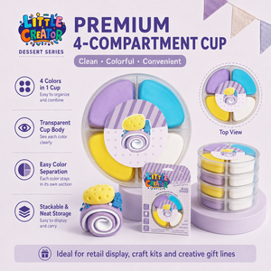 ชุดดินปั้นแห้งเร็วสำหรับทำขนมหวานขายส่ง 3 ธีม 4 สี บรรจุภัณฑ์แบบ OEM กำหนดเองได้ แบรนด์ส่วนตัว โรงงานผลิต ชุดของขวัญ - Product Image 4