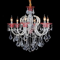 Lustre en cristal de luxe Maria Theresa, grand luminaire suspendu doré pour mariages, lampe suspendue en verre, petite taille