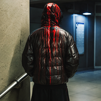 Veste matelassée thermochromique à capuche en nylon réactif à la chaleur, style streetwear d'hiver, vente en gros