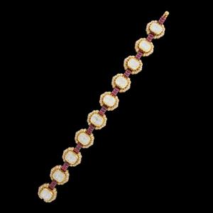 Luxury Polki Diamond <b>Bracelet</b> with <b>Ruby</b> Link Design Gold Finish Handmade Ethnic Tennis <b>Bracelet</b> for Women Wedding Jewelry - Product Image 3