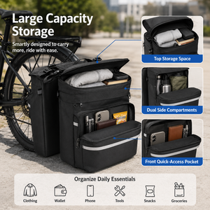 Sacoche <span class=keywords><strong>de</strong></span> vélo imperméable double face pour porte-bagages arrière - Product Image 3