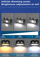 Mini lampe de travail rechargeable pour l'extérieur, support magnétique rotatif, LED COB, étanche IPX4, luminosité réglable pour atelier, bureau