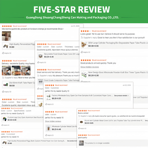 Emballage personnalisé en papier kraft <span class=keywords><strong>avec</strong></span> couvercle métallique pour céréales, flocons d'avoine, hermétique, qualité alimentaire, revêtement UV, gaufrage, lamination brillante - Product Image 6