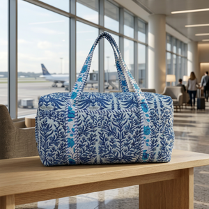 Bolsa de Hombro Acolchada de Algodón Premium con Estampado Floral, Lavable, Ecológica, de Gran Capacidad, para Viajes, Yoga, Compras, Playa, Estilo Boho - Product Image 1