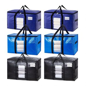 PE Window Woven Moving <b>Bag</b> Heavy Duty Storage Large Capacity PP Tote Reusable Foldable Packing for Quilt Clothes Christmas - Product Image 1