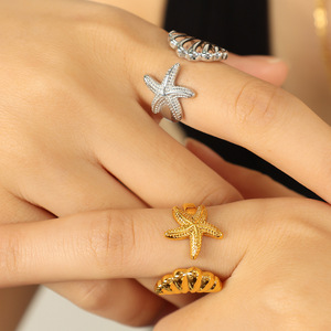 Women's Shell Shape <b>Adjustable</b> <b>Ring</b> Zinc Alloy Minimalist Jewelry Gift Open Design Silver Gold 7mm JZ114 - Product Image 4