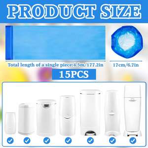 Recharges de poubelle à couches extra longues compatibles avec Maialino Foppapedretti Twist & Click Simplee Tec sac de recharge pour casier à litière - Product Image 5