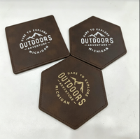 Sous-verres en cuir PU gravés au laser personnalisés, sous-verres en cuir vierges antidérapants ronds, carrés, hexagonaux pour la maison, la cuisine, la table à café
