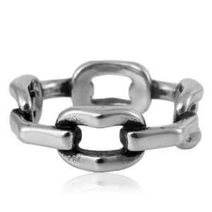 Anillo de cadena geométrico yunique, color acero, joyería de moda unisex, regalo FY28068 - Product Image 4