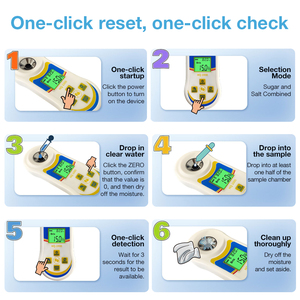 Medidor de Salinidade Digital Portátil HQ-1000 de Alta Precisão 2 em 1 para Açúcar e Salinidade, Refratômetro <span class=keywords><strong>Brix</strong></span> para Frutas, Bebidas e Vegetais - Product Image 3