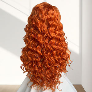 Perruque synthétique résistante à la chaleur Liwanglong Hair ZY-324, longue, à ondulations aquatiques, orange/bordeaux, pour femmes, Halloween, cosplay, costume de princesse - Product Image 5