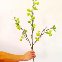 Levensechte zijden appelboomtak met 33 vruchten, 100 cm, voor fotografie-accessoires, thuisdecoratie, bruiloft & kerstbloemdecoratie