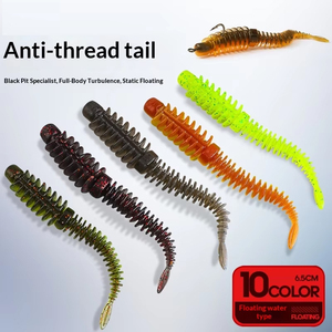 6.5cm 1.1g Lure Bait TPE Floating Anti-thread Needle Tail Soft Bait Surface System <strong>Black</strong> Pit Perch Snakehead Bait - Product Image 4