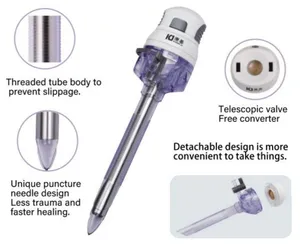 Tek kullanımlık laparoskopi güvenlik trokar ve kanül Bladeless Trocar Laparoscopic Trocar