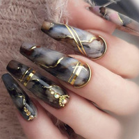 Fournisseur de produits pour les ongles, vente en gros, design de couleurs arc-en-ciel, ongles artificiels à presser, faux ongles
