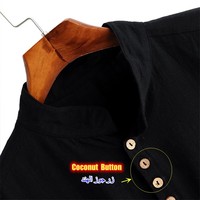 Chemise Homme Musulmane Tendance, Robe Décontractée en Coton et Lin, Manches Longues Unies, Hauts Arabes Simples, Chemise Décontractée pour Homme, Jubba Thobe