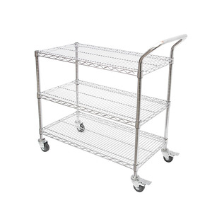 Heavy-Duty 4-Tier Industrial Armazém <span class=keywords><strong>Metal</strong></span> Rack Durável 5 Camadas Chrome Polimento Wire Shelving Wire Mesh Prateleira - Product Image 5