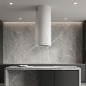 <span class=keywords><strong>Campana</strong></span> <span class=keywords><strong>Extractora</strong></span> de Humo Cilíndrica Blanca Moderna para Cocina, Montada en el Techo, para Cocina tipo Isla - Product Image 5