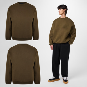 Conjunto de Sudadera Estilo Americano con Cuello Redondo de PU, Ropa Urbana Unisex, Cómoda, Ecológica, Duradera y Vintage - Product Image 1