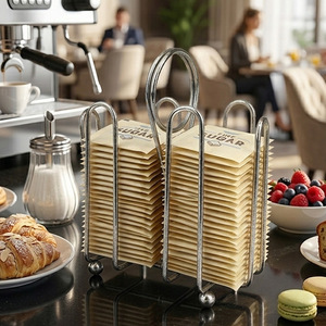 Estante para Sobres de Azúcar, Acero Inoxidable, Organizador de Condimentos, para Mesa de Restaurante, Zona de Servicio de Bebidas - Product Image 1