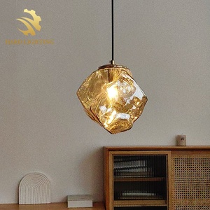 Post moderne créatif décor verre bloc lustre salon <span class=keywords><strong>salle</strong></span> à manger chambre chevet <span class=keywords><strong>petite</strong></span> barre de lave LED ampoule lustre - Product Image 3