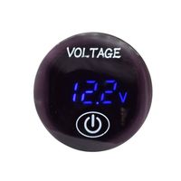 Voltmeter Tampilan Digital LED Monitor Baterai, Pengukur Panel Perahu Mobil DC 12V dengan Lampu Alarm