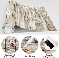 Rouleaux de papier peint mural en pierre 3D en PVC auto-adhésifs/panneaux muraux pour la décoration intérieure – Approvisionnement direct usine à prix abordable