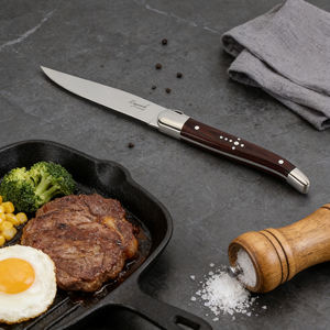 Ensemble <span class=keywords><strong>de</strong></span> couverts <span class=keywords><strong>Laguiole</strong></span> haut <span class=keywords><strong>de</strong></span> gamme, couteaux à steak vintage en <span class=keywords><strong>bois</strong></span> <span class=keywords><strong>de</strong></span> Pakka rouge forgés à la main - Manche en <span class=keywords><strong>bois</strong></span>, texture unique, couverts artistiques - Product Image 3