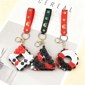 Llaveros Promocionales Impermeables de Alta Calidad, Colgantes de Plástico con Burbujas Antiestrés, Divertidos, Bolas Geométricas 3D - Product Image 1