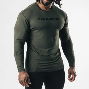 T-shirts à manches longues Slim Fit Soft Bamboo Cotton Workout Active Wear pour homme