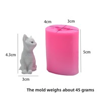 Moule en silicone 3D chat DIY pour bougies, pâtisseries, mousses, décorations de gâteaux, chocolat, argile liquide, savon, animaux, antiadhésif