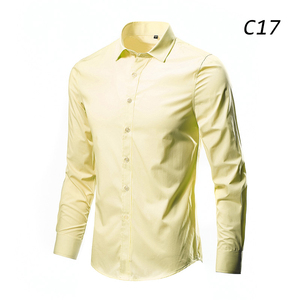 Camisa de manga larga clásica de color sólido de viaje de negocios multicolor transpirable cómoda no fácil de pilling cs259 - Product Image 5